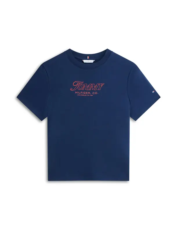 TOMMY HILFIGER TOMMY HILFIGER Majica  mornarska / živo rdeča