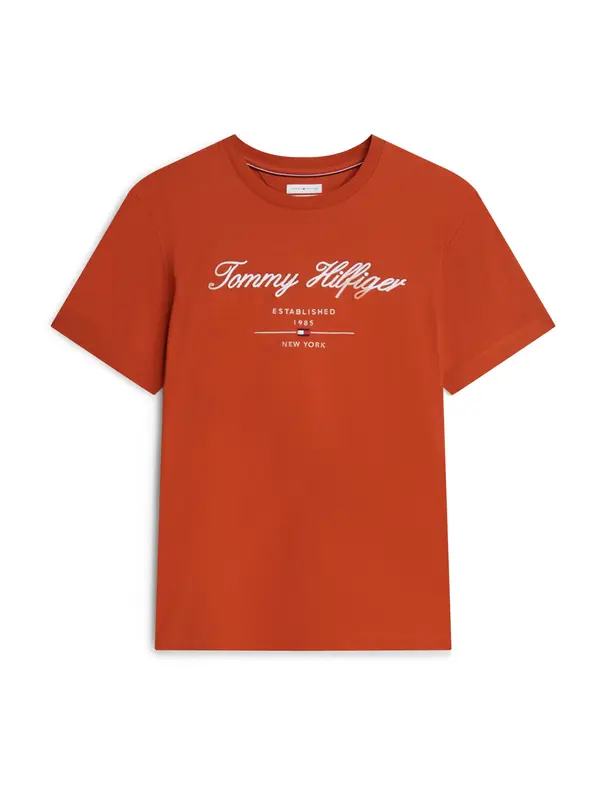 TOMMY HILFIGER TOMMY HILFIGER Majica  ognjeno rdeča / bela