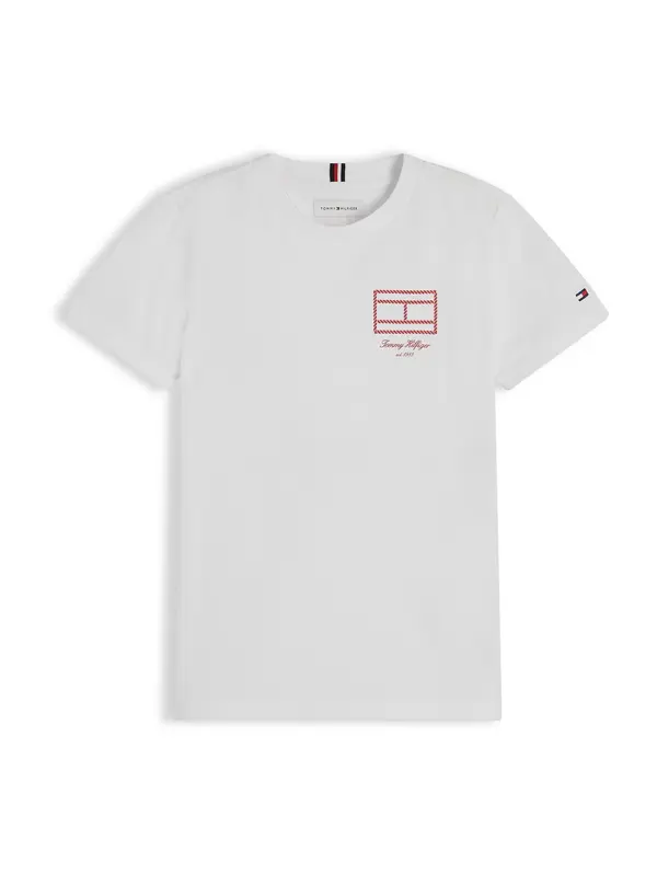 TOMMY HILFIGER TOMMY HILFIGER Majica 'Outline Flag Logo'  bela