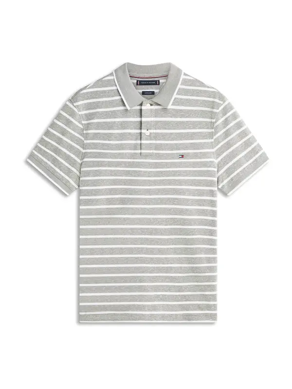 TOMMY HILFIGER TOMMY HILFIGER Majica  pegasto siva / bela