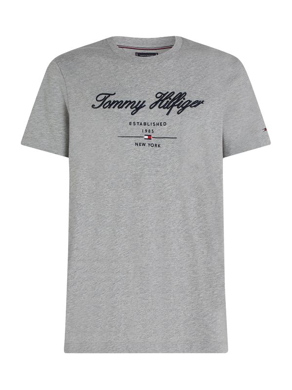 TOMMY HILFIGER TOMMY HILFIGER Majica  pegasto siva / črna