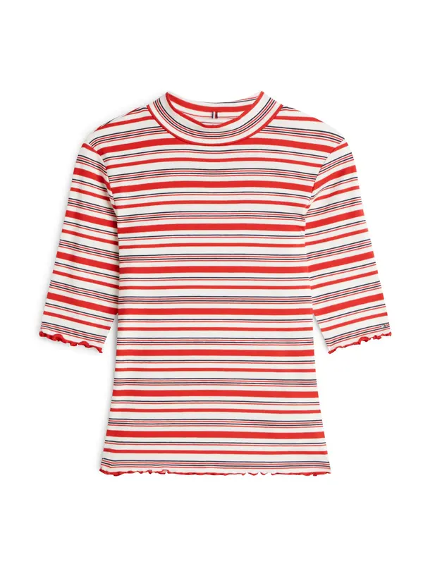 TOMMY HILFIGER TOMMY HILFIGER Majica  rdeča / črna / bela