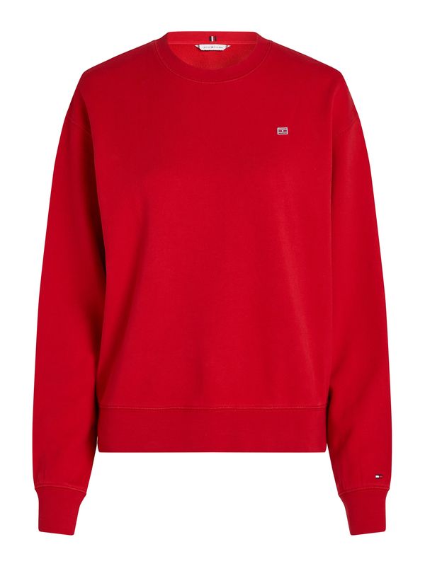 TOMMY HILFIGER TOMMY HILFIGER Majica 'REG CONTRAST FLAG SWEATSHIRT'  rdeča