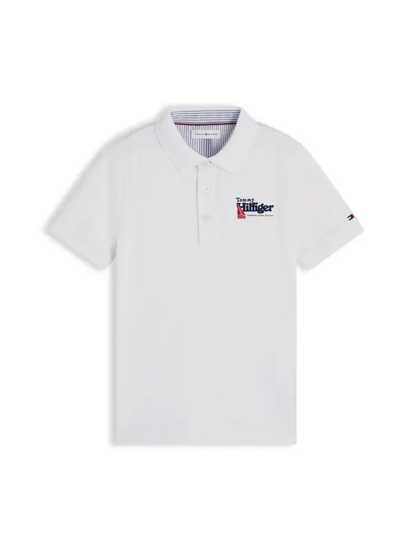 TOMMY HILFIGER TOMMY HILFIGER Majica 'Regular Fit Graphic Embroidery'  mornarska / rdeča / bela