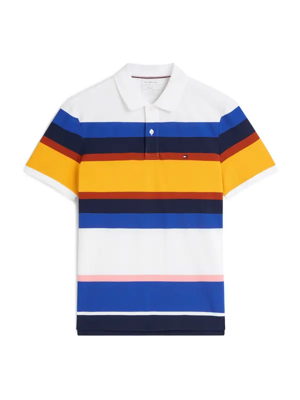 TOMMY HILFIGER TOMMY HILFIGER Majica 'Regular Fit Stripe'  modra / nočno modra / rumena / bela