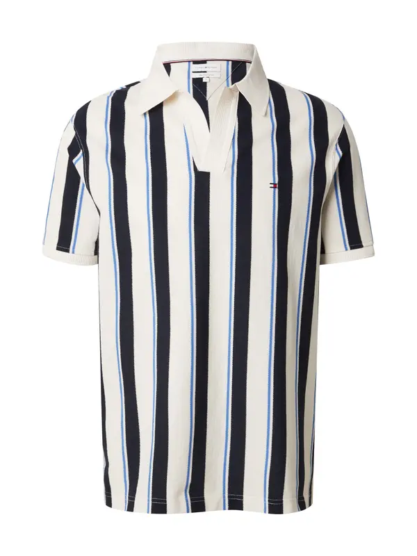 TOMMY HILFIGER TOMMY HILFIGER Majica 'Relaxed Fit Stripe Crepe'  modra / mornarska / bela