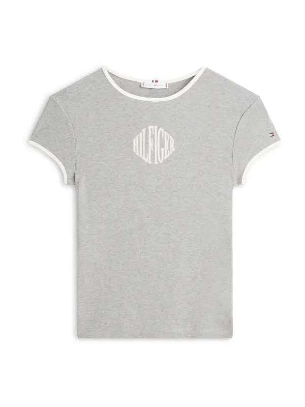 TOMMY HILFIGER TOMMY HILFIGER Majica 'RINGER'  bež / siva / bela