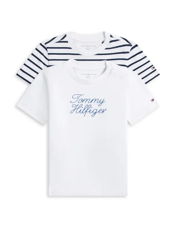 TOMMY HILFIGER TOMMY HILFIGER Majica 'Rope Logo T'  temno modra / bela