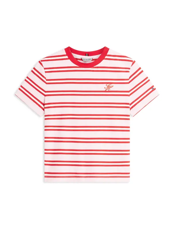 TOMMY HILFIGER TOMMY HILFIGER Majica  rosé / rdeča / bela