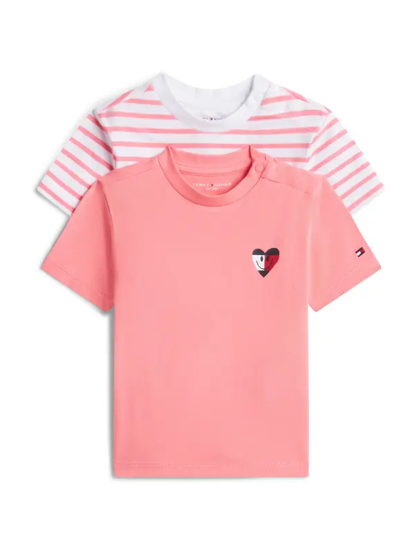 TOMMY HILFIGER TOMMY HILFIGER Majica  roza / pitaja / bela