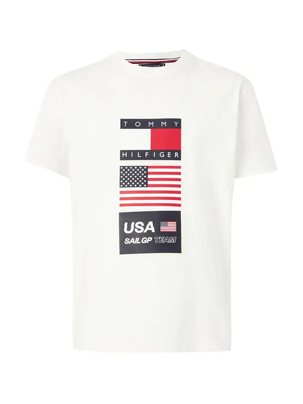 TOMMY HILFIGER TOMMY HILFIGER Majica 'SAILGP'  marine / češnjevo rdeča / bela / volneno bela