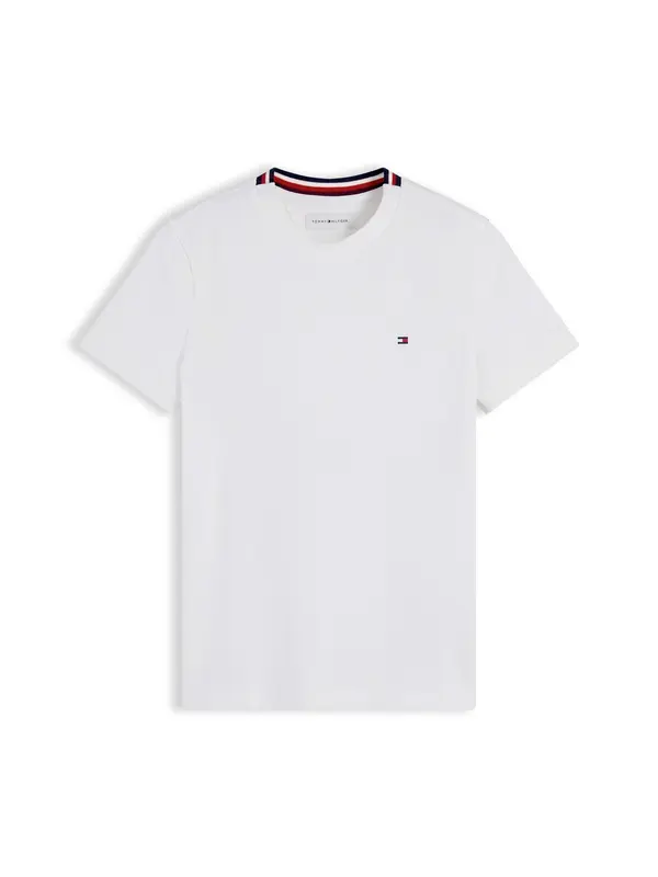 TOMMY HILFIGER TOMMY HILFIGER Majica 'Signature Tape Collar'  bela