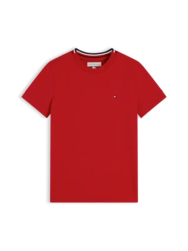 TOMMY HILFIGER TOMMY HILFIGER Majica 'Signature Tape Collar'  mornarska / rdeča / bela