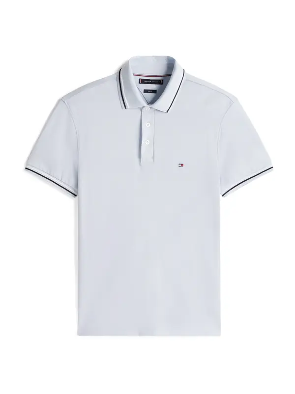 TOMMY HILFIGER TOMMY HILFIGER Majica 'Slim Fit Tipped'  mornarska / pastelno modra / bela