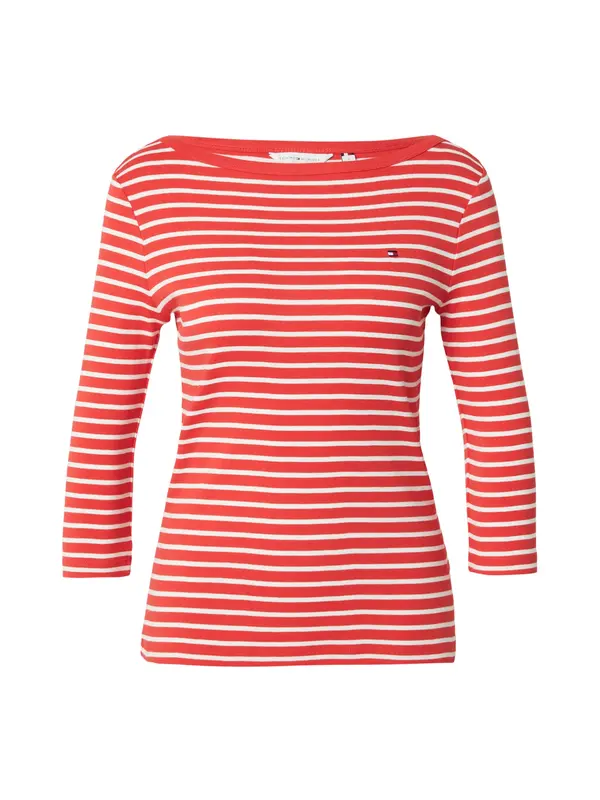TOMMY HILFIGER TOMMY HILFIGER Majica 'Slim'  rdeča / bela