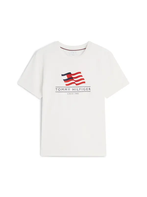 TOMMY HILFIGER TOMMY HILFIGER Majica  slonovina / mornarska / rdeča