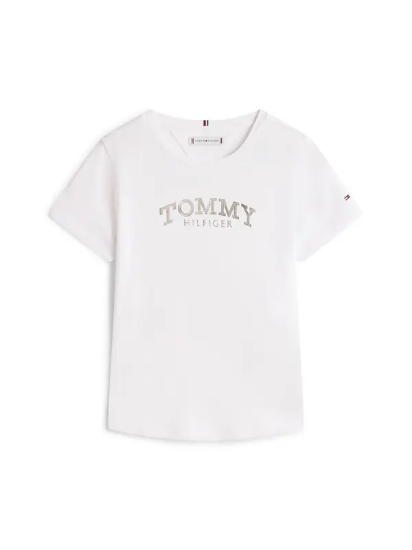 TOMMY HILFIGER TOMMY HILFIGER Majica  srebrna / bela