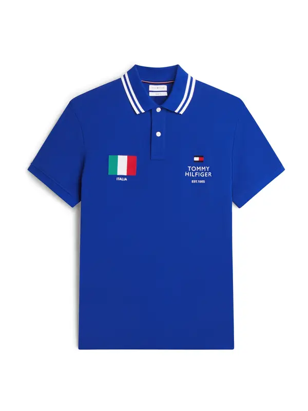 TOMMY HILFIGER TOMMY HILFIGER Majica 'STANDARD COUNTRY ITALY'  kraljevo modra / zelena / rdeča / bela