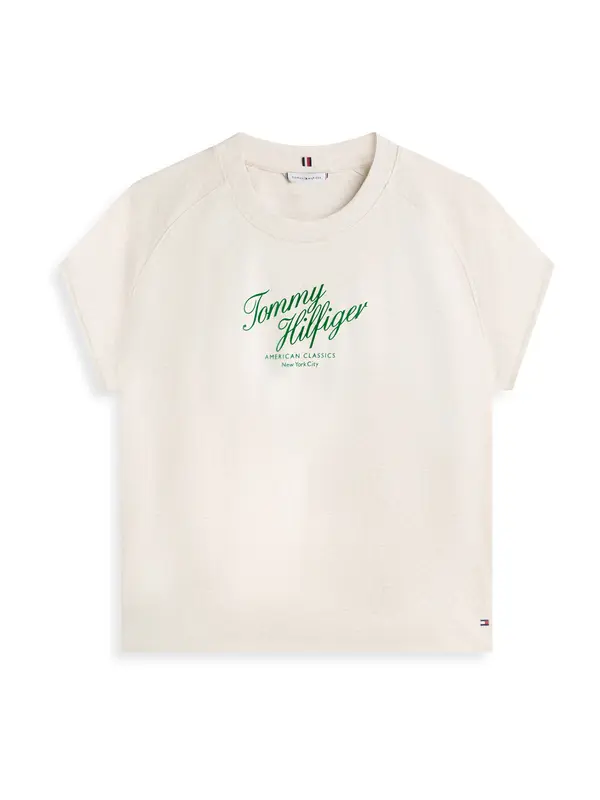 TOMMY HILFIGER TOMMY HILFIGER Majica  svetlo bež / travnato zelena