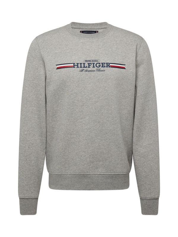 TOMMY HILFIGER TOMMY HILFIGER Majica  temno modra / pegasto siva / rdeča / bela