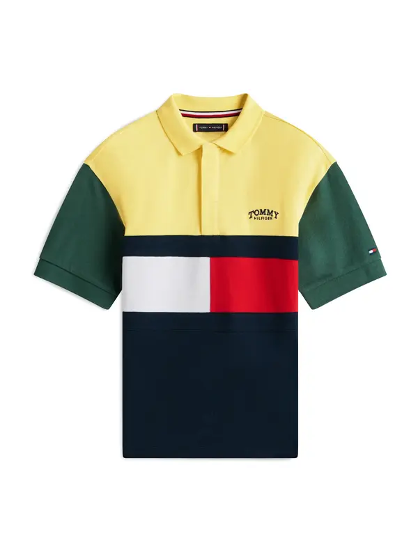TOMMY HILFIGER TOMMY HILFIGER Majica  temno modra / rumena / zelena / bela