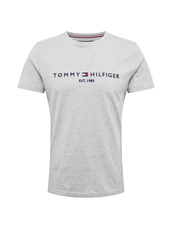 TOMMY HILFIGER TOMMY HILFIGER Majica  temno modra / svetlo siva / rdeča / bela