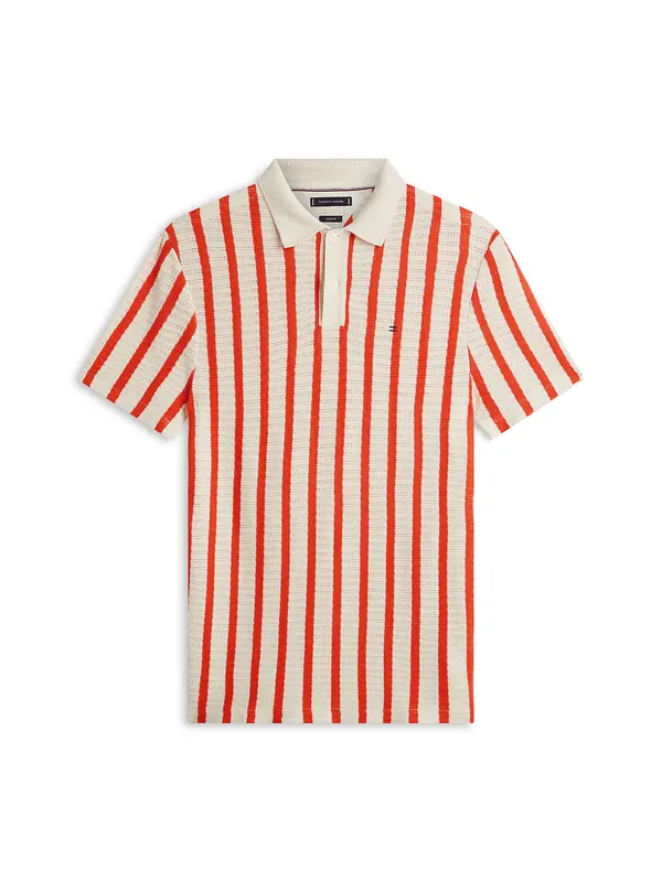 TOMMY HILFIGER TOMMY HILFIGER Majica  temno oranžna / off-bela