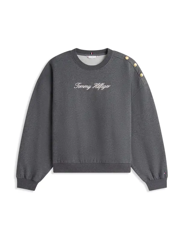 TOMMY HILFIGER TOMMY HILFIGER Majica  temno siva / bela