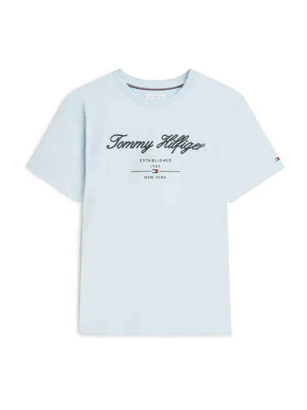 TOMMY HILFIGER TOMMY HILFIGER Majica 'Textured Logo'  marine / svetlo modra