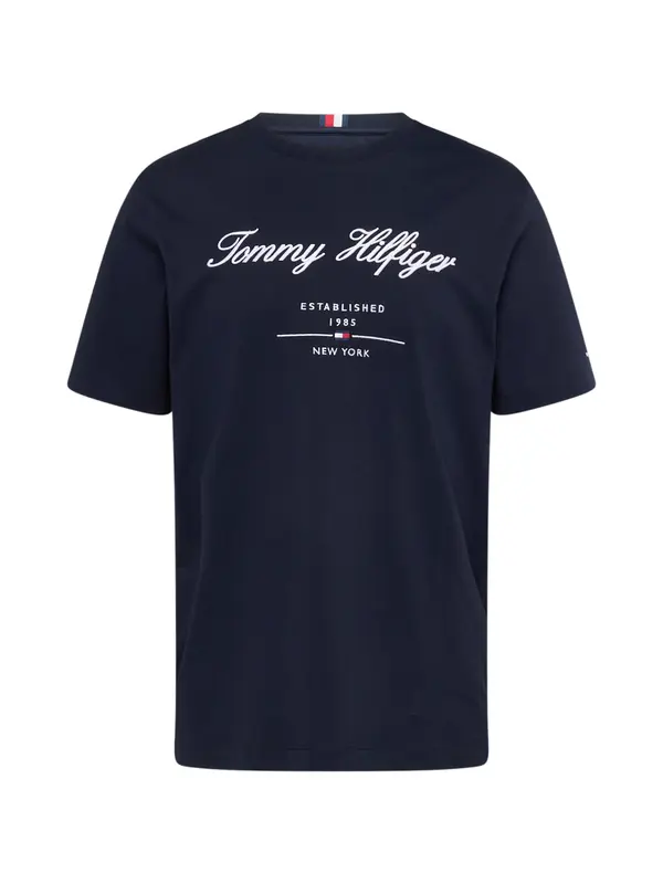 TOMMY HILFIGER TOMMY HILFIGER Majica 'Textured Logo'  temno modra / rdeča / bela