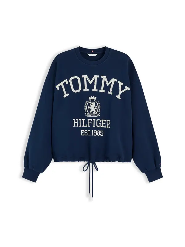 TOMMY HILFIGER TOMMY HILFIGER Majica 'VARSITY CREST'  marine / bela