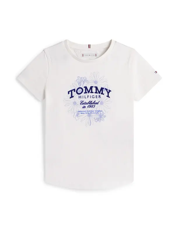 TOMMY HILFIGER TOMMY HILFIGER Majica  vijolično modra / sivka / off-bela