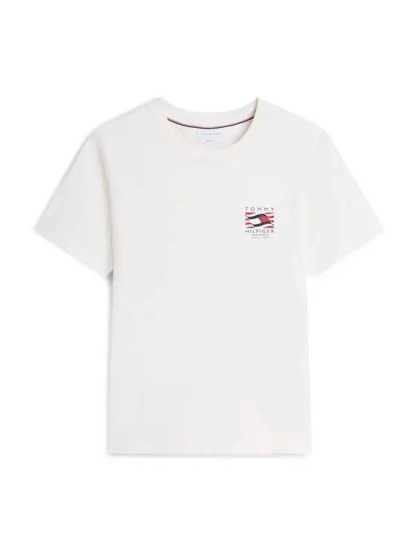 TOMMY HILFIGER TOMMY HILFIGER Majica 'Wavy Flag'  mornarska / rdeča / off-bela