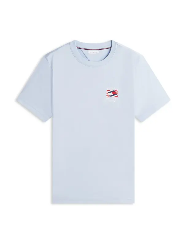 TOMMY HILFIGER TOMMY HILFIGER Majica 'Wavy Flag'  pastelno modra / temno modra / rdeča / bela