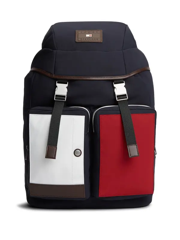 TOMMY HILFIGER TOMMY HILFIGER Nahrbtnik  temno modra / rdeča / bela