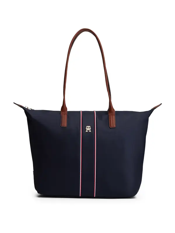 TOMMY HILFIGER TOMMY HILFIGER Nakupovalna torba 'POPETTE'  mornarska / rjava