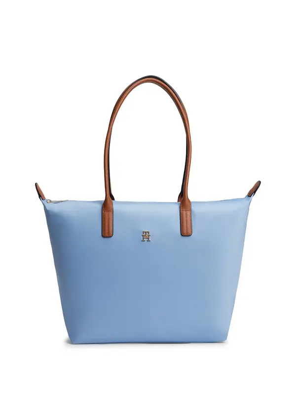 TOMMY HILFIGER TOMMY HILFIGER Nakupovalna torba 'Popette'  svetlo modra / konjak