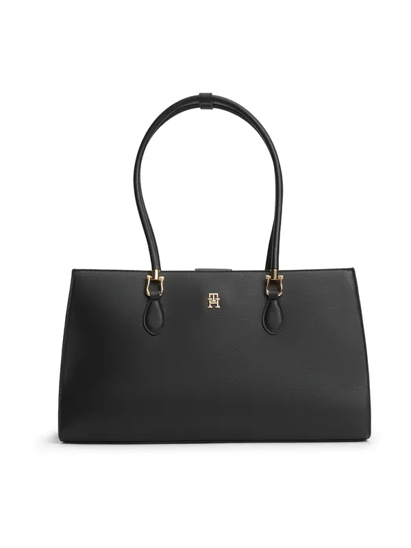 TOMMY HILFIGER TOMMY HILFIGER Nakupovalna torba 'Shoulder'  črna