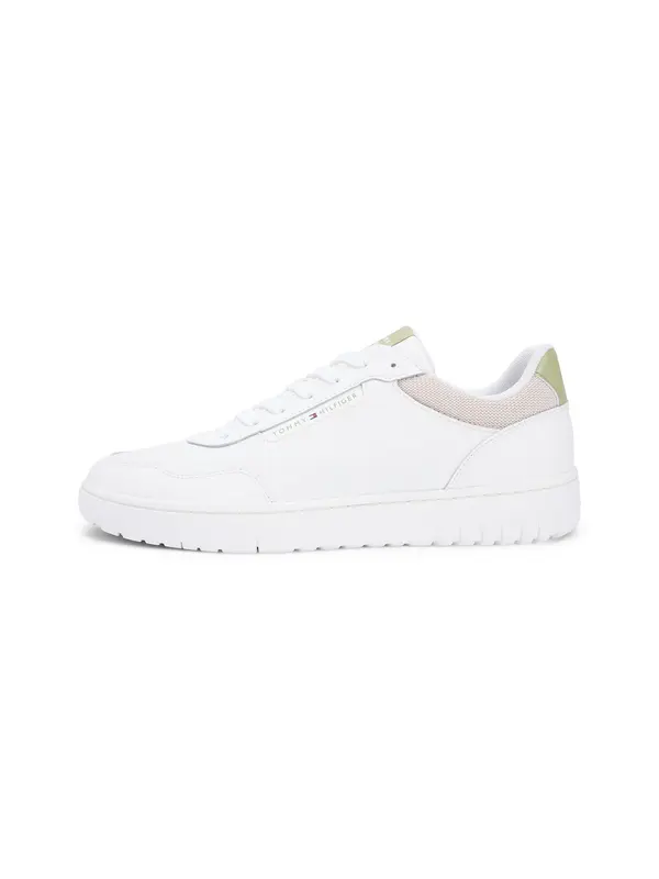 TOMMY HILFIGER TOMMY HILFIGER Nizke superge 'Basket Core Lite'  svetlo zelena / puder / bela