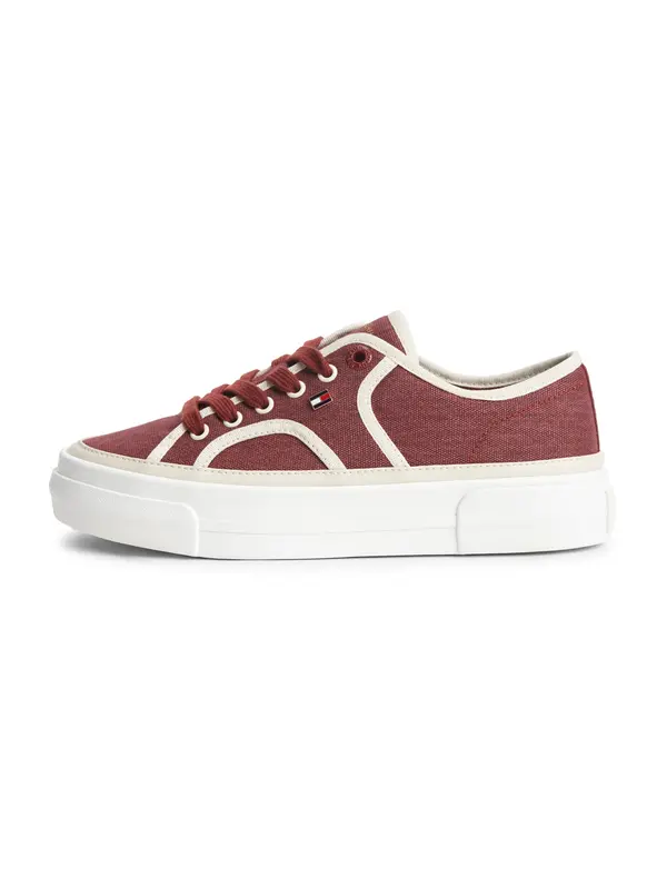 TOMMY HILFIGER TOMMY HILFIGER Nizke superge  bordo / bela