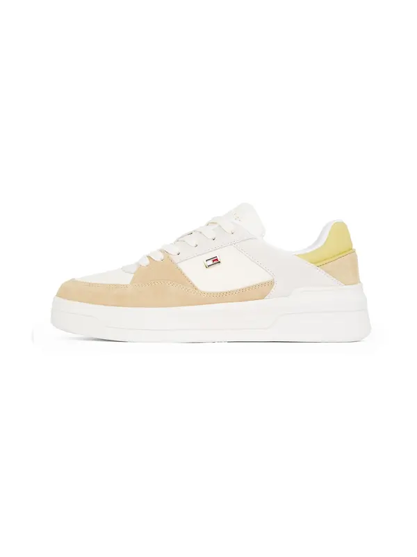 TOMMY HILFIGER TOMMY HILFIGER Nizke superge 'ESSENTIAL BASKET'  bež / limonino-rumena / svetlo siva / bela