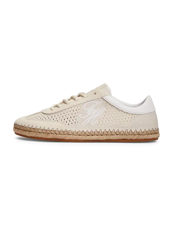 TOMMY HILFIGER TOMMY HILFIGER Nizke superge 'Logo Rope Midsole'  bež / bela