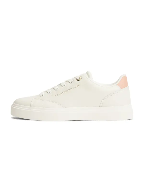 TOMMY HILFIGER TOMMY HILFIGER Nizke superge 'Metallic Logo'  puder / bela