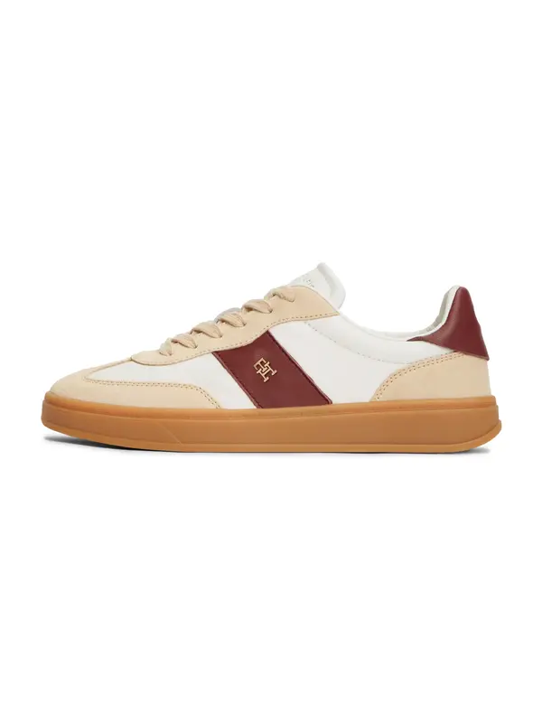 TOMMY HILFIGER TOMMY HILFIGER Nizke superge 'Premium Heritage'  bež / rdeča / bela