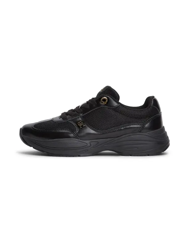 TOMMY HILFIGER TOMMY HILFIGER Nizke superge 'TH Monogram Mixed Texture'  črna