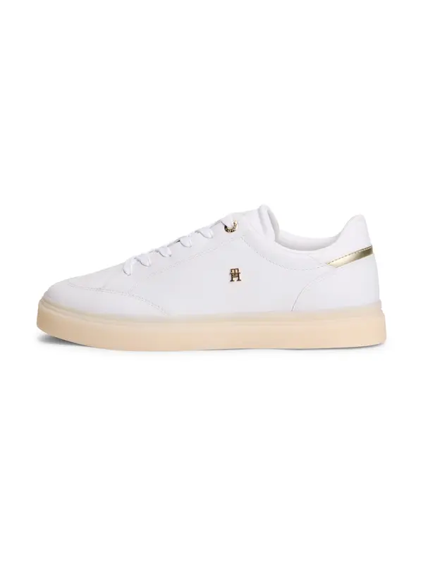 TOMMY HILFIGER TOMMY HILFIGER Nizke superge 'TH Monogram'  zlata / bela