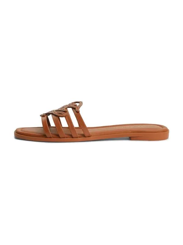 TOMMY HILFIGER TOMMY HILFIGER Nizki natikači 'Logo Strap'  konjak