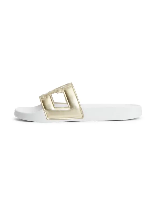 TOMMY HILFIGER TOMMY HILFIGER Nizki natikači 'TH Monogram Strap Pool'  zlata