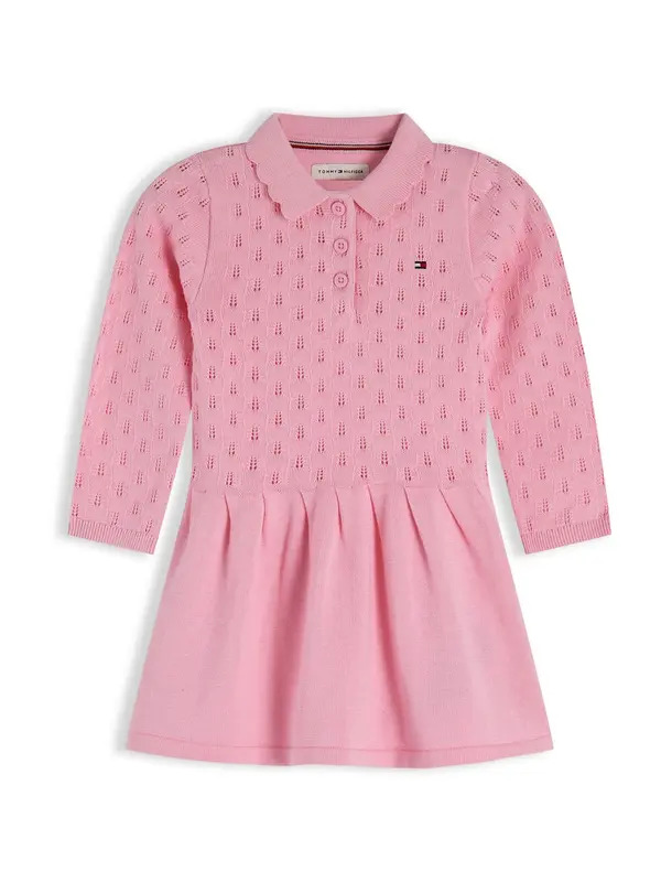 TOMMY HILFIGER TOMMY HILFIGER Obleka 'Pointelle Fit And Flare'  roza