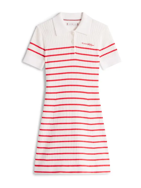 TOMMY HILFIGER TOMMY HILFIGER Obleka  rdeča / bela